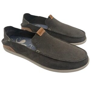 OluKai Nalukai Kala Suede Slip On Shoes Mens 11 Gray Leather Casual Hawaii